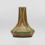 Artus Van Briggle for Van Briggle Pottery, Early vase with leaves, 1902, glazed earthenware