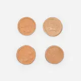 George E. Ohr, Collection of four brothel tokens, c. 1900, bisque earthenware