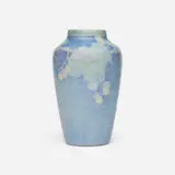 Sadie Irvine for Newcomb College Pottery, Vase with fruiting grapevines, 1919, glazed earthenware