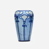 Browning Coleman for Newcomb College Pottery, Early vase with stylized morning glories, 1903, glazed earthenware