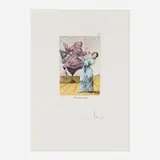 Salvador Dalí, No Grites, Tonto (from the Les Caprices de Goya de Dali portfolio), 1977, drypoint etchhing on heliogravure with stencil in colors on Rives