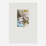 Salvador Dalí, Rasputin (from the Les Caprices de Goya de Dalí portfolio), 1977, drypoint etching on heliogravure with stencil in colors on Rives