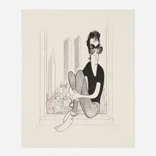 Al Hirschfeld, Lennon At Home, 1997, lithograph