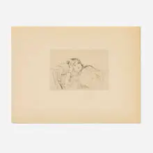 Berthe Morisot, Jeune fille étendue, etching