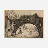 Luigi Rossini, Veduta delle antiche sostrurioni del Monte Aventino (from the Le Antichità Romane, 1819-1823 portfolio), 1823, etching
