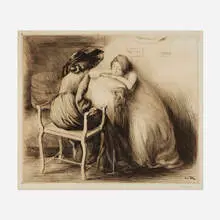 Alfredo Müller, Les confidences, 1904, etching