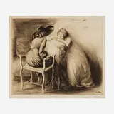 Alfredo Müller, Les confidences, 1904, etching