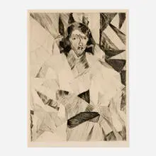 Jacques Villon, Yvonne D. de face, 1913, drypoint etching on Arches