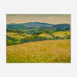 Robert Emmett Owen, Hills in Spring, oil on canvas board