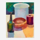 Chuck Fee Wong, Still Life with Vessels, oil on panel