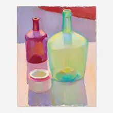 Chuck Fee Wong, Still Life with Vessels, oil on panel