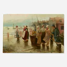 Georges Jules Bertrand, Brittany Coast, oil on board