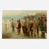 Georges Jules Bertrand, Brittany Coast, oil on board
