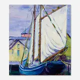 Elizabeth Grandin, The White Sail, oil on panel