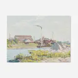 Joseph Trevitts, Manistee Iron Works, 1948, oil on board