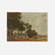 Untitled (Trees by the Lake) by Joseph W. Gies, oil on canvas, sold Jun 2025