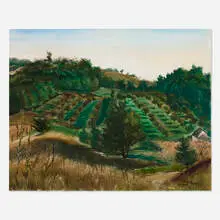 Zoltan Sepeshy, Untitled (Landscape), watercolor on paper