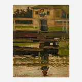 Zoltan Sepeshy, Untitled (Figure on the Bridge)