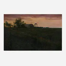 Michael Dubina, Rural Panorama: Illinois Cloud Cover, 1992, oil on shaped canvas