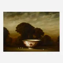 David Kroll, Red and White Bowl, 1994, oil on canvas