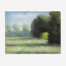 John Stockwell, Black Trees with Yellow Bush, 1992, pastel on paper
