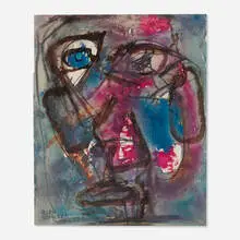 Untitled (Face) by Rolph Scarlett, mixed media on paper, sold Jun 2025