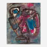 Rolph Scarlett, Untitled (Face), mixed media on paper