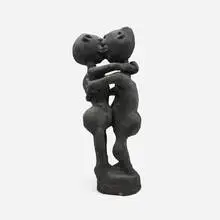 Dr. Charles Smith, Untitled (Embracing Figures), c. 1990, concrete, paint, mixed media