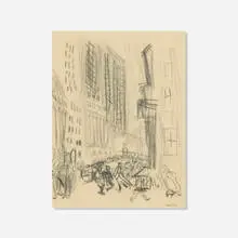 John Marin, Movement, Stock Exchange, c. 1924, graphite on paper