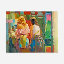 Café Marine by Nicola Simbari, oil on canvas, sold Jun 2025