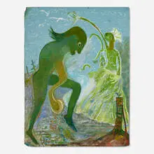 Jon Serl, Green Planet, 1978, oil on found panel