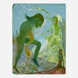 Jon Serl, Green Planet, 1978, oil on found panel
