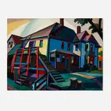 William Sharp, Back Porch, Chicago, c. 1940, oil on canvas