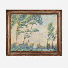 Max Kuehne, Landscape, oil on Masonite in artist-made frame