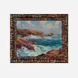 Max Kuehne, Seascape, oil on board in artist-made frame