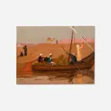Charles Hoffbauer, On the Nile (Egypt), oil on canvas mounted to board