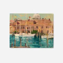 Don Brackett, Sailboats–Venice, oil on canvas