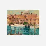 Don Brackett, Sailboats–Venice, oil on canvas