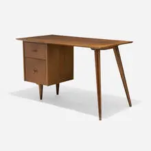 Paul McCobb, Planner Group desk, model 1560, 1953, maple, aluminum