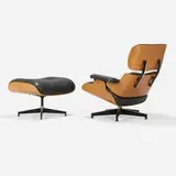 Charles and Ray Eames, 670 lounge chair and 671 ottoman, rosewood, leather upholstery, enameled and brushed aluminum, rubber