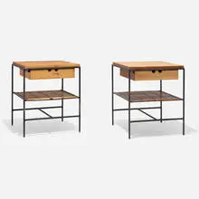 Paul McCobb, Planner Group nightstands model 1572, pair, c. 1950, maple, painted steel