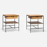 Paul McCobb, Planner Group nightstands model 1572, pair, c. 1950, maple, painted steel