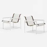Richard Schultz, 1966 armchairs, pair, enameled aluminum, nylon, vinyl