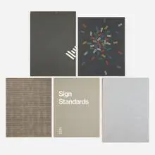 Paul Rand, Collection of five IBM logo guildelines and presentation books, 1976-1990, offset lithograph, offset lithograph in colors