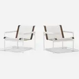 Richard Schultz, 1966 armchairs, pair, enameled aluminum, nylon, vinyl
