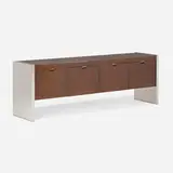 Roger Sprunger, Cabinet, c. 1967, walnut, oak, chrome-plated steel