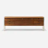Roger Sprunger, Cabinet, c. 1967, oak, chrome-plated steel