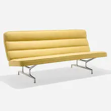 Charles and Ray Eames, Sofa, model 3473, 1964, upholstery, aluminum