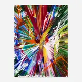 Two-Part Heart Spin Painting by Damien Hirst, 2009, acrylic on paper, sold Feb 2026