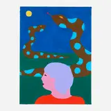 James Ulmer, Deja Vu 1.0, 2021, hand-painted flashe and silkscreen ink on woven paper